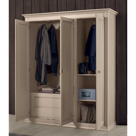 2446  Raw or finished wooden 3 doors wardrobe, finishes to customer choice