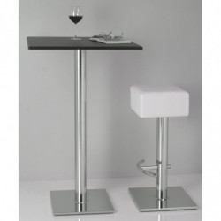 2524 Table with chromed, stainless or black steel base, max cm 80 top