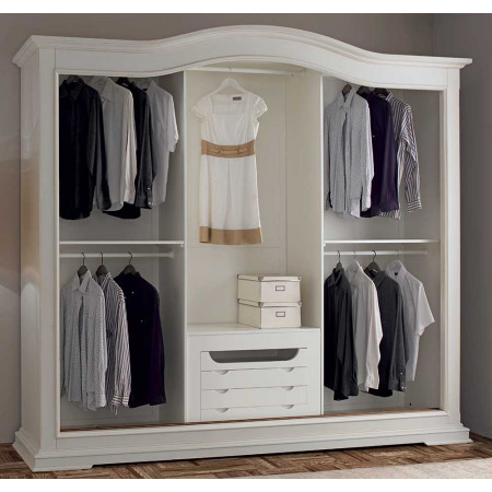 2456  Raw or finished wooden 3 sliding doors wardrobe, finishes to customer choice