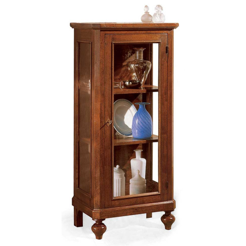 2468  Raw or finished wooden 1 door showcase, finishes to customer choice