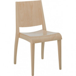 587L  Raw or finished beech wood stackable chair, finishing to choice