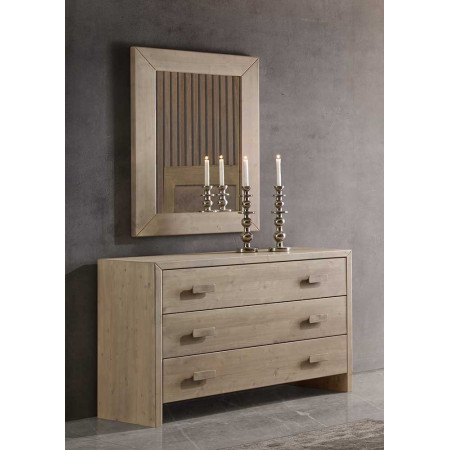 2472  Comò 3 cassetti in legno grezzo o finito, finiture a scelta cliente