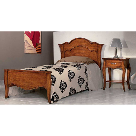 2483  Letto singolo 1 piazza o 1 piazza e mezza in legno grezzo o finito, finiture a scelta cliente