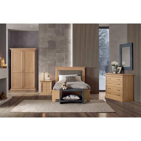 2487  Letto singolo 1 piazza o 1 piazza e mezza in legno grezzo o finito, finiture a scelta cliente