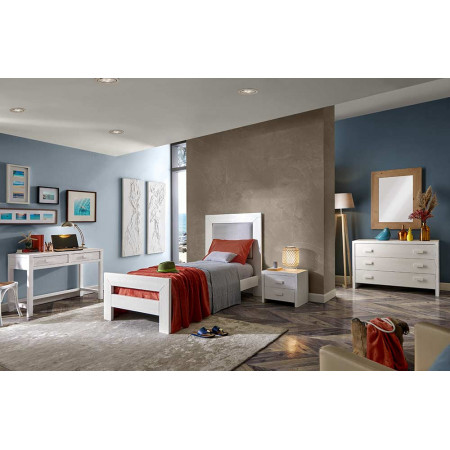 2496  Comodino 2 cassetti in legno grezzo o finito, finiture a scelta cliente