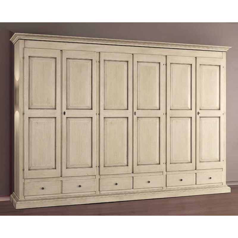 2501  Raw or finished 6 doors and 6 drawers wardrobe, finishes to customer choice