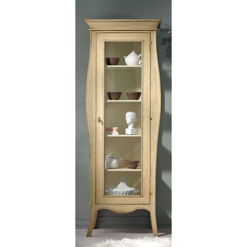2509  Raw or finished wooden 1 door display cabinet, finishes to customer choice