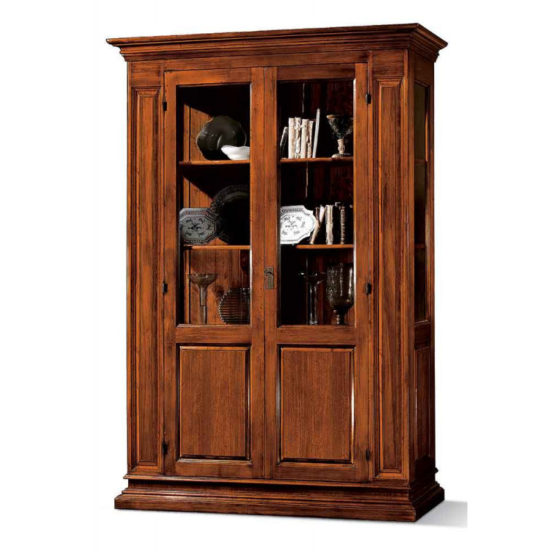 2513  Vetrina 2 porte in legno grezzo o finito, finiture a scelta cliente