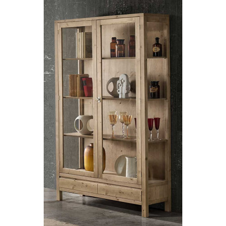 2516  Vetrina 2 porte in legno grezzo o finito, finiture a scelta cliente