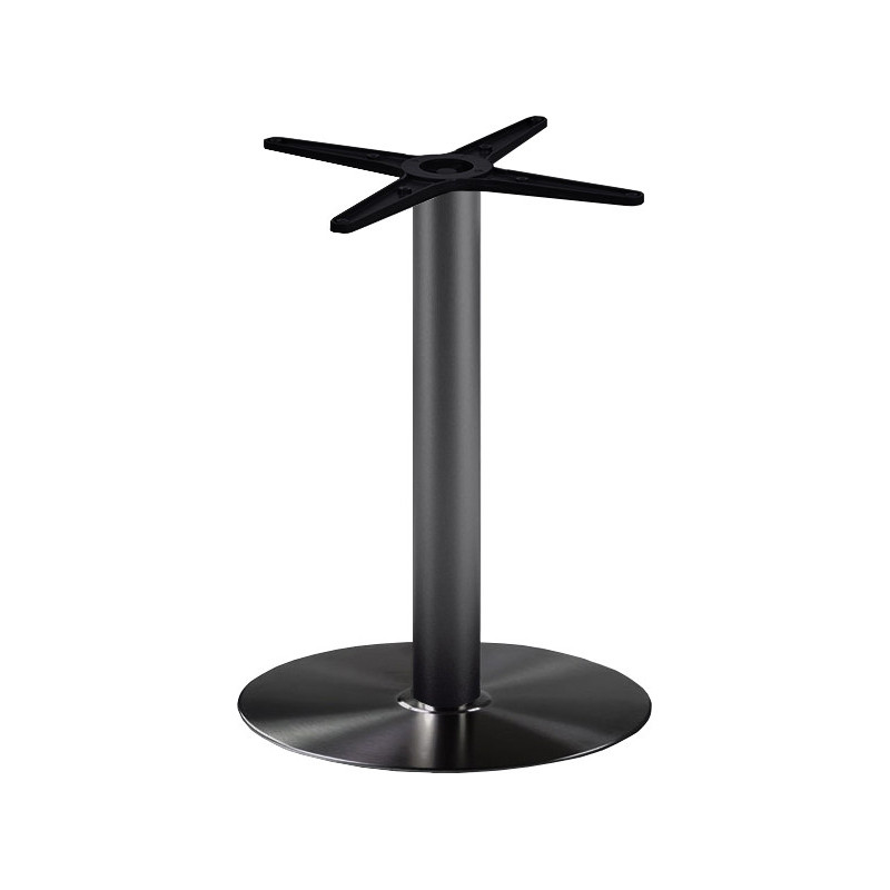 2520/BT Black finished or stainless steel table base, max ø 80, 80x80 top