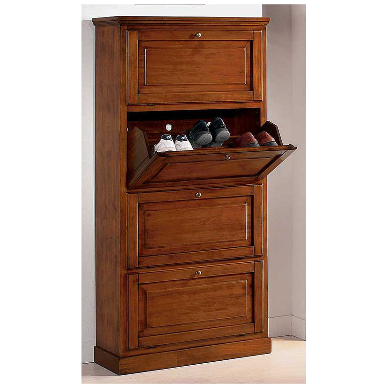 2540  Raw or finished 4 doors shoe rack, finishes to customer choice