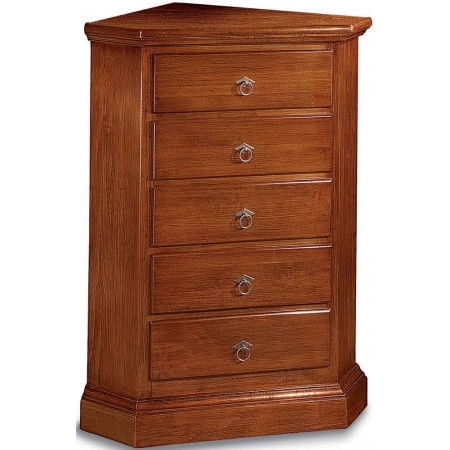 2543  Raw or finished wooden 7 drawers corner chest, finishes to customer choice