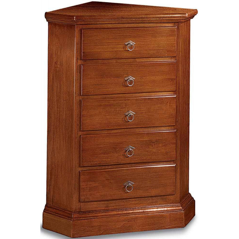 2543  Raw or finished wooden 7 drawers corner chest, finishes to customer choice