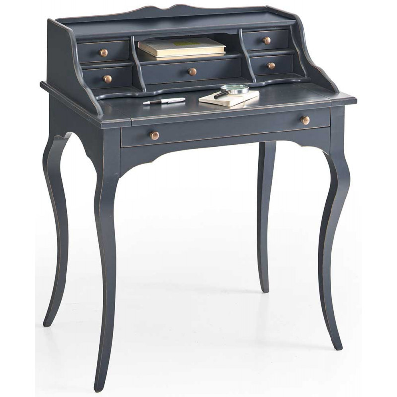 2548  Raw or finished wooden 6 drawers writing desk, finishes to customer choice