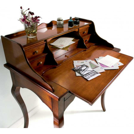 2548  Raw or finished wooden 6 drawers writing desk, finishes to customer choice