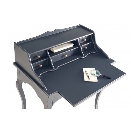 2548  Raw or finished wooden 6 drawers writing desk, finishes to customer choice