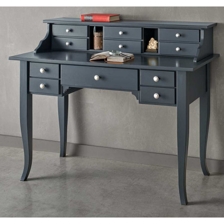 2551  Raw or finished wooden 11 drawers writing desk, finishes to customer choice