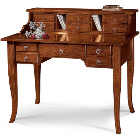 2551  Raw or finished wooden 11 drawers writing desk, finishes to customer choice