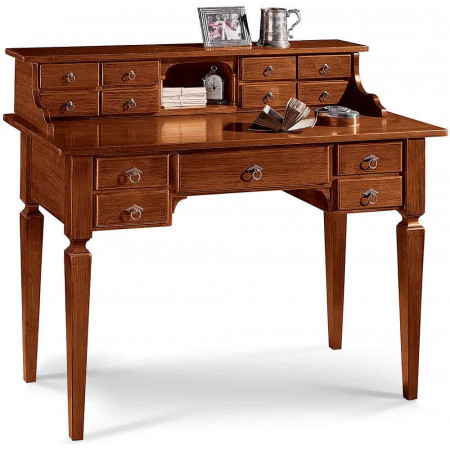 2552  Raw or finished wooden 13 drawers writing desk, finishes to customer choice