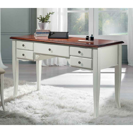 2554  Raw or finished wooden 5 drawers writing desk, finishes to customer choice