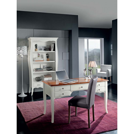 2554  Raw or finished wooden 5 drawers writing desk, finishes to customer choice