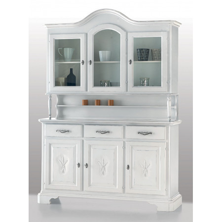 2567/68  Mobile credenza e vetrina 3 porte in legno grezzo o finito, finiture a scelta cliente