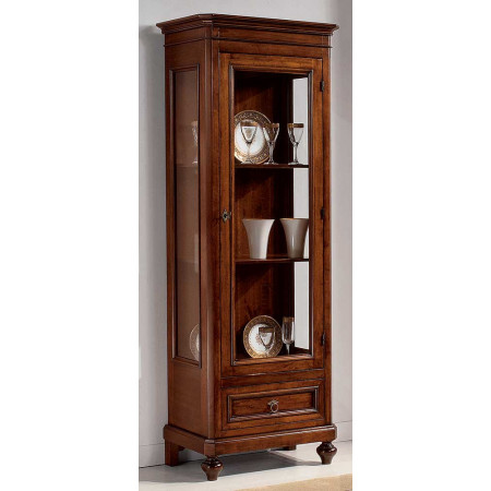 2573  Raw or finished wooden 1 door showcase, finishes to customer choice