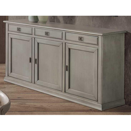 2576  Raw or finished wooden 3 doors sideboard, finishes to customer choice