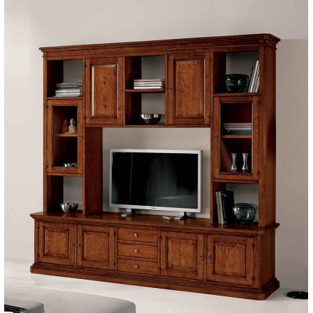2578  Raw or finished solid wood 8 doors showcase-bookcase, finishes to customer choice