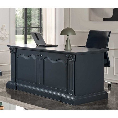 2581  Raw or finished wooden 1 door and 4 drawers writing desk, finishes to customer choice