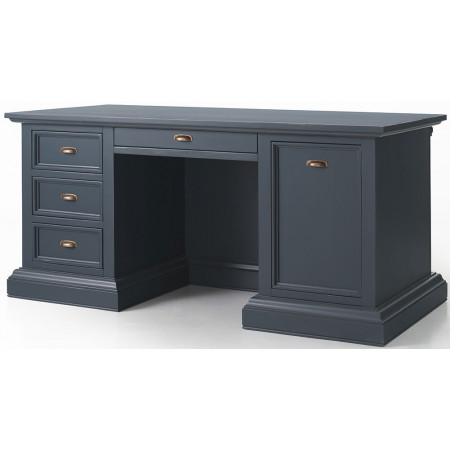 2581  Raw or finished wooden 1 door and 4 drawers writing desk, finishes to customer choice