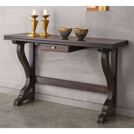 2584  Raw or finished wooden 1 drawer wall console-table, finishes to customer choice
