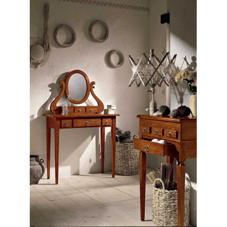 2586  Raw or finished wooden wall console with mirror, finishes to customer choice