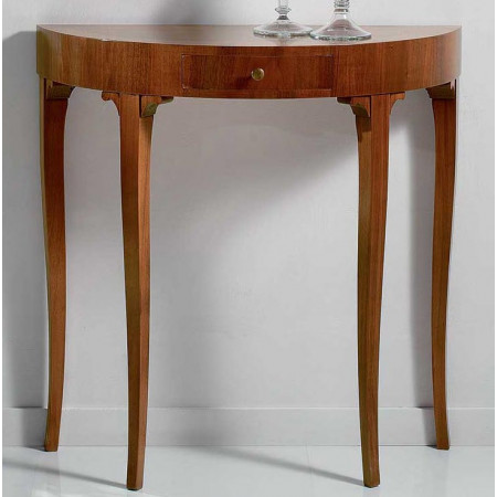 2590  Raw or finished walnut inlaid 1 drawer wall console, finishes to customer choice