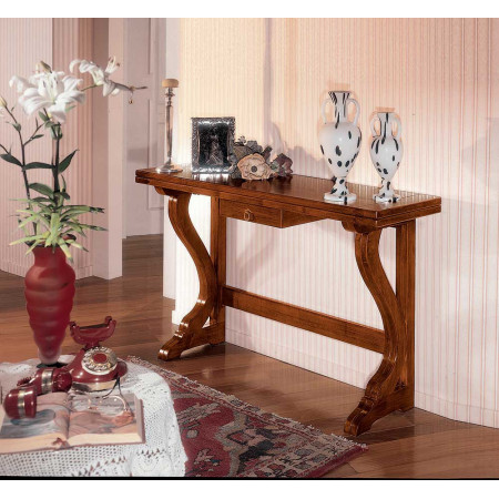 2584  Raw or finished wooden 1 drawer wall console-table, finishes to customer choice