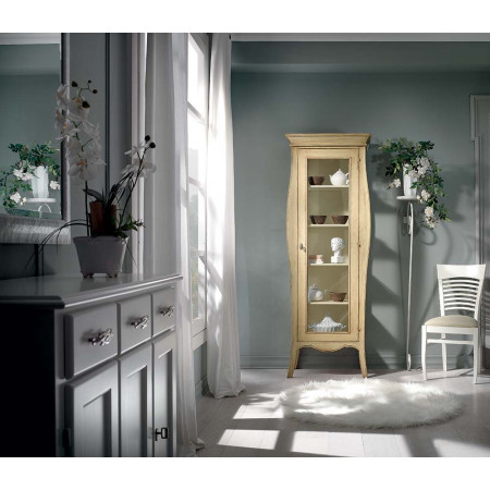 2509  Raw or finished wooden 1 door display cabinet, finishes to customer choice