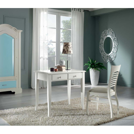 2553  Raw or finished wooden 2 drawers writing desk, finishes to customer choice