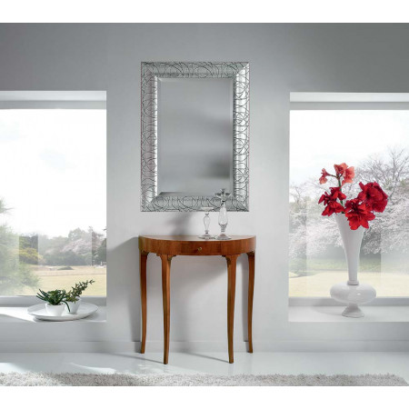 2590  Raw or finished walnut inlaid 1 drawer wall console, finishes to customer choice