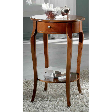 2593  Raw or finished cherry wood round smal table, finishes to customer choice