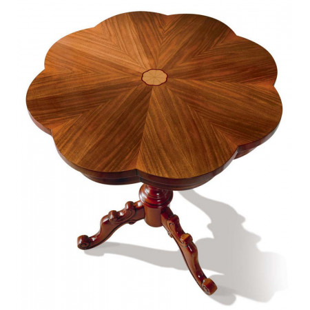 2595  Raw or finished walnut inlaid round smal table, finishes to customer choice