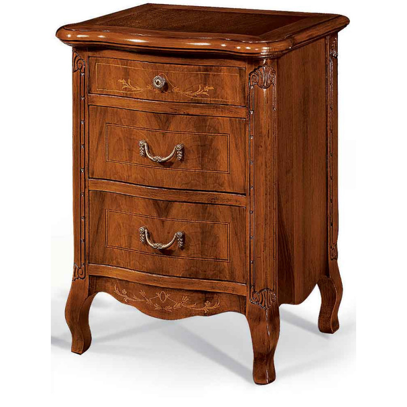 2606  Raw or finished wooden 3 drawers night stand, finishes to customer choice