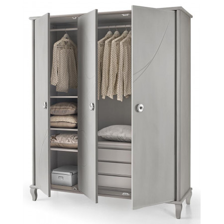 2609  Raw or finished 3 doors wardrobe, lacquerings finishes to customer choice