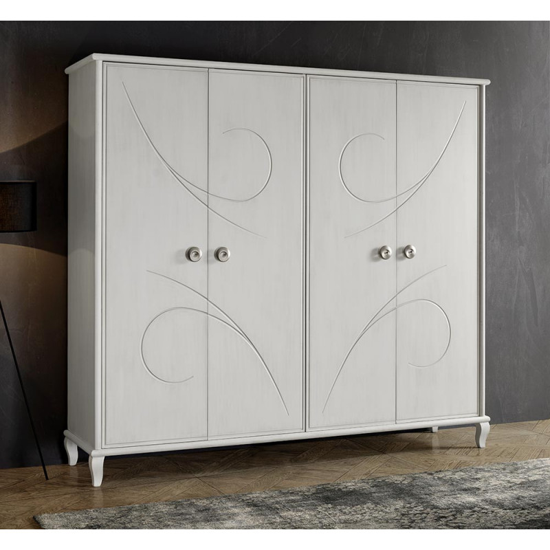 2610  Raw or finished 4 doors wardrobe, lacquerings finishes to customer choice