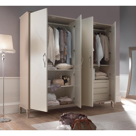 2610  Raw or finished 4 doors wardrobe, lacquerings finishes to customer choice