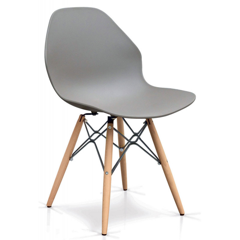 897  Grey or green chair frame, wooden seat