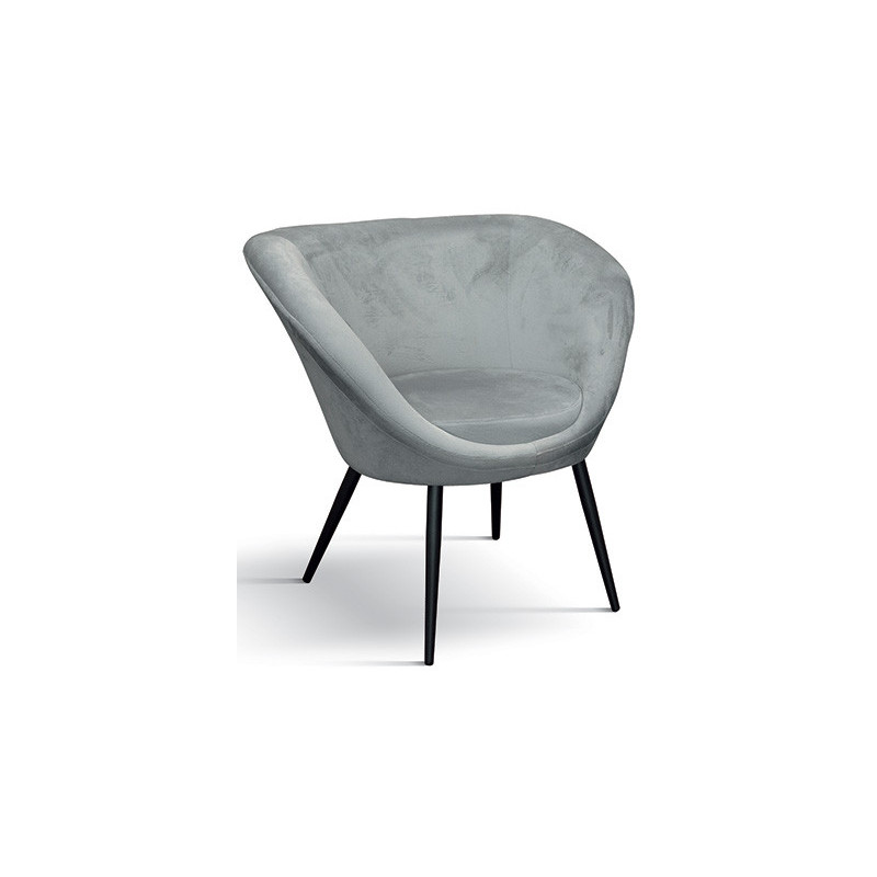963  Metal armchair frame, velevet  upholstered seat