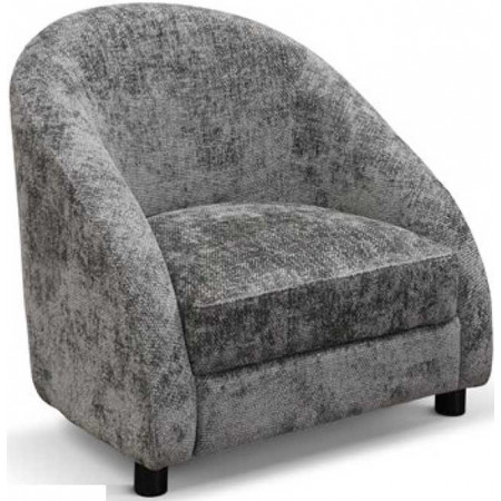 973  Wooden armchair frame, grey or green fabric upholstered seat