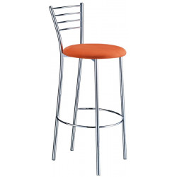474SG  Chromed steel stool, wooden or upholstered seat