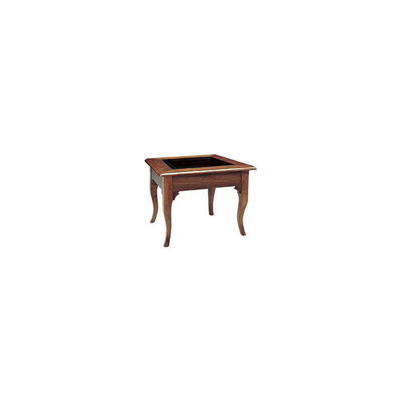 212  Raw or finished walnut small table solid top with glass, finishing to choice