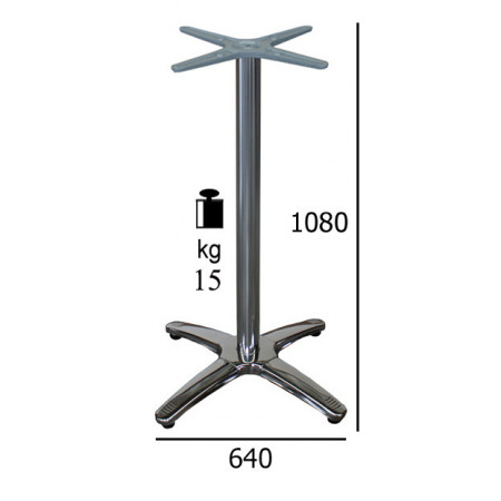 275  Weighted aluminium high table base, top to customer choice
